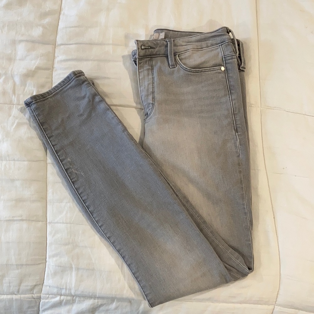 Athleta gray washed skinny jeans size 4
